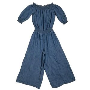 Walter Baker Chambray Wide Leg Off Shoulder Jumpsuit NWT